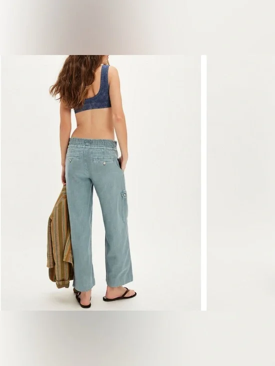 NWT Free People We The Free Park Ave Pants - autumn sky blue - medium - Picture 4 of 9
